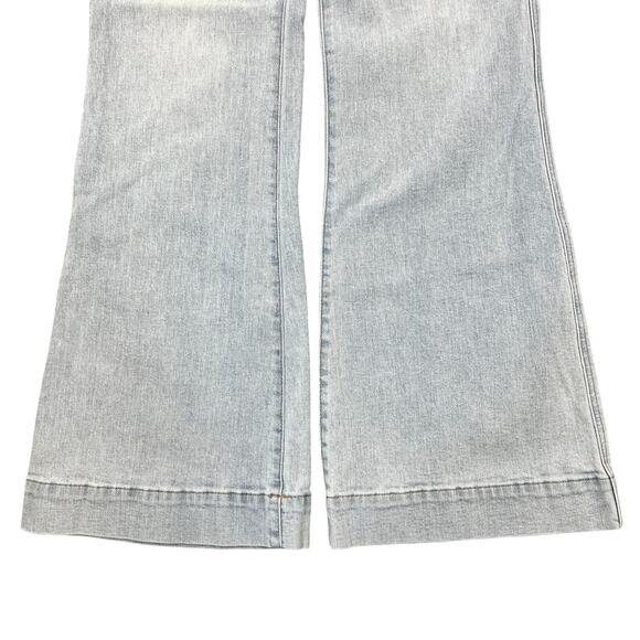 Express 70s Flare Jeans Women's 8R Light Wash Denim Trouser Hippie Boho Stretch - Picture 7 of 11